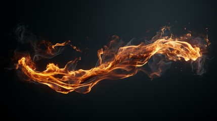 Fototapeta premium single flame dancing in the air, its tendrils reaching and twisting like a living creature.
