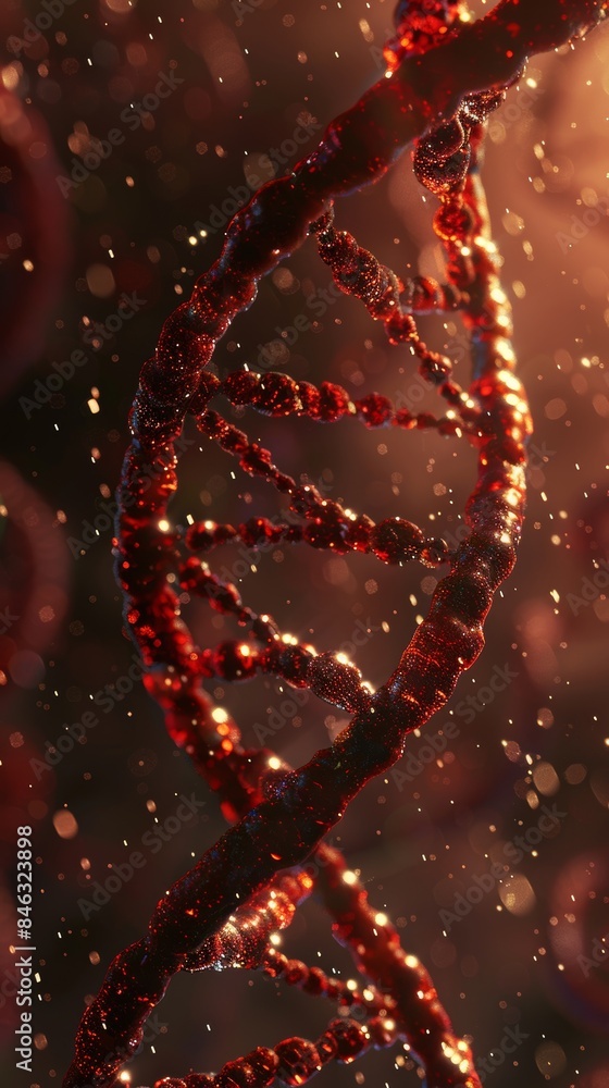 Poster stylish dna helix structure for scientific presentations generative ai