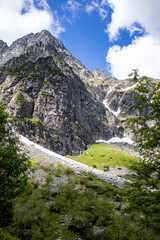 Landscape in the mountains. Tatra Mountains, Poland.  Stones. 