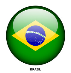 BRAZIL flag button on white background