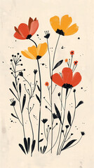 Flower Illustration Wallpaper Background