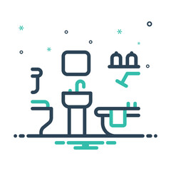 Mix icon for bathroom 