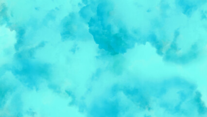 Abstract background with blue paper texture and blue watercolor painting background. Modern and fresh watercolor clouds sky background.