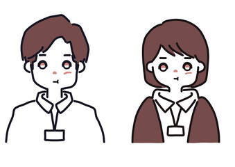 無表情で歯の痛みを我慢する会社員