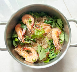 Steamed Prawns with Vermicelli