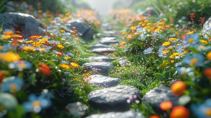 green moss on the rocks