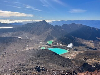 Emerald Lakes, Tongariro Alpine Crossing, Tongariro National Park, North Island of New Zealand