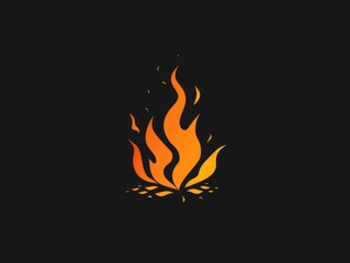 A black background with a yellow flame on it