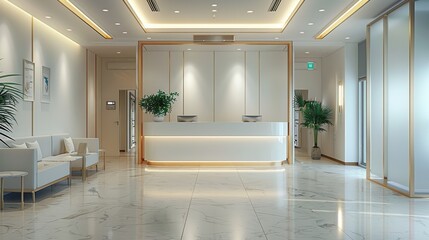 Fototapeta premium Hospital reception, hospital interior, stable hospital interior. Generative AI.
