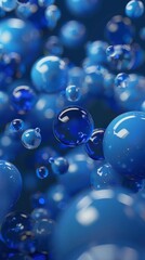 Electric Blue Liquid Bubbles Over Azure Water