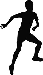 a boy jumping body, silhouette vector