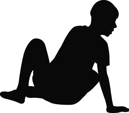 recommend clip art: a boy lying down, silhouette vector