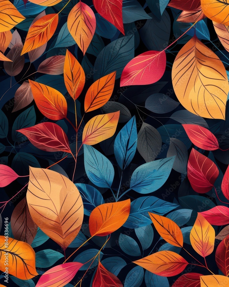 Poster leaves pattern design with intricate and seamless details crafted beautifully.