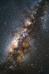 Fototapeta premium A starry sky with a long, thin line of stars in the middle