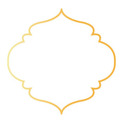 Golden Arabic Islamic Frame. with Minimalist Design Style. Vector Illustration.