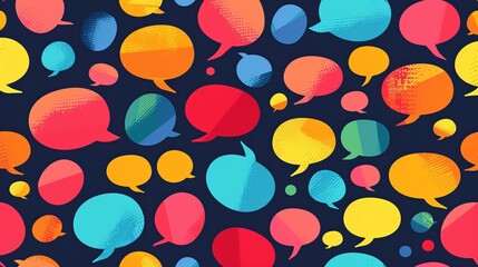 "Stock Illustration: Seamless Pattern of Chat Bubbles"