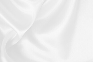 Fototapeta premium White fabric texture for background and design, beautiful pattern of silk or linen.