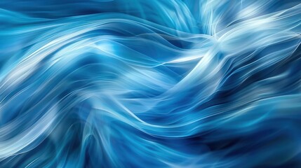 Illustrate the concept of fluidity and movement with a photo showcasing a cool temperature blue abstract enhanced by a smooth motion blur pattern. 