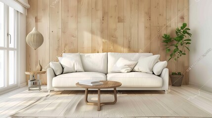 "Stock photo showcasing a nice minimalist living room adorned with modern furniture, creating a sleek and contemporary ambiance perfect for stylish living."