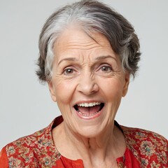 Happy Elderly Woman Smiling