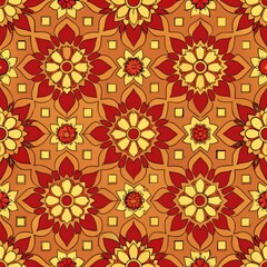 Seamless pattern of bricks with intricate patterns and designs painted on them, Generative AI