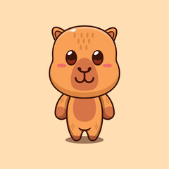 Cute capybara cartoon vector illustration