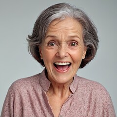 Happy Elderly Woman Smiling