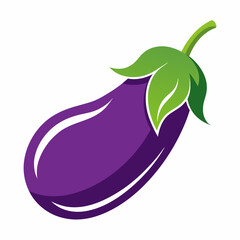 A vector logo brinjal silhouette vector with color