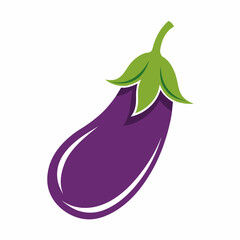 A vector logo brinjal silhouette vector with color