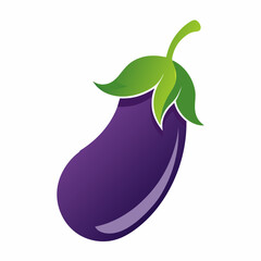 A vector logo brinjal silhouette vector with color