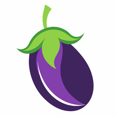 A vector logo brinjal silhouette vector with color