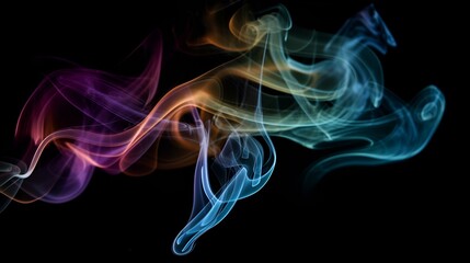 Obraz premium Soft colored smoke in a black background