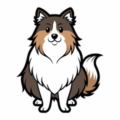 Shetland sheepdog vector artwork illustration svg