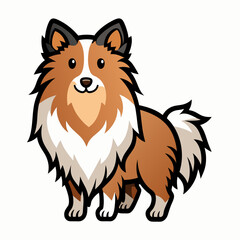 Shetland sheepdog vector artwork illustration svg