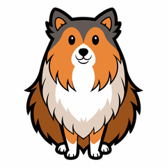 Shetland sheepdog vector artwork illustration svg