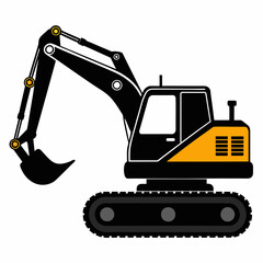 digger excavator vector artwork illustration svg