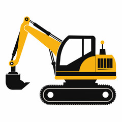 digger excavator vector artwork illustration svg