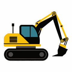 digger excavator vector artwork illustration svg