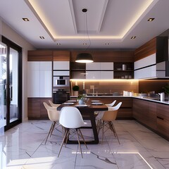 Obraz premium modern kitchen interior ai generative