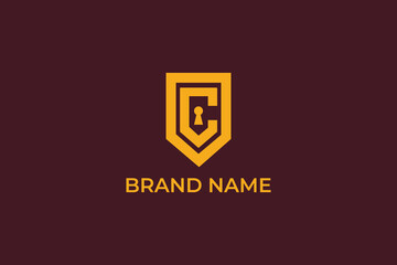 c6, c 6 letter logo design, Combination of the shield logo with the key icon, Security guard logo design, Security Shield Logo Icon Design, Security logo