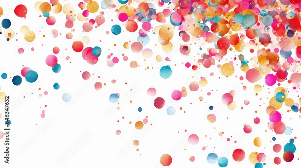 Poster vibrant festive backdrop featuring confetti on white background abstract holiday design multiple sca