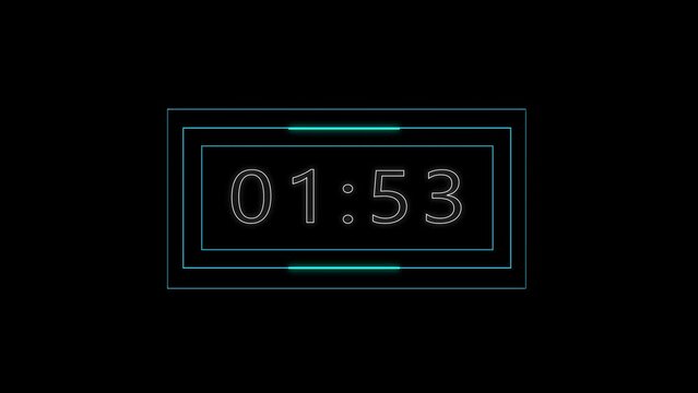 Digital Stopwatch Countdown Alarm Clock Timekeeper or Watch Chronometer Animation digital clock countdown timer Stopwatch. LCD display or CRT monitor Screen. minute, second and milliseconds.
