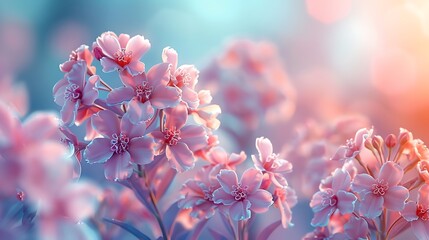  A cluster of heliotrope flowers with a backdrop of a serene blue sky