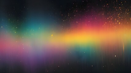 Fototapeta premium Blur colorful warm rainbow light leaks on black background with dust texture. Defocused abstract damaged scratched retro film analog effect for using over photos as overlay or screen filte