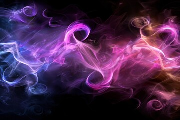 Fototapeta premium Abstract purple and pink smoke swirls creating a surreal and dreamy atmosphere in a digital art composition 