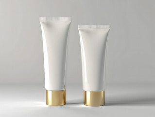 Front & Back Blank Cosmetic Cream Tube Packaging Mockup