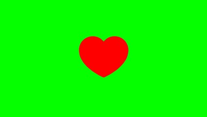 Animated red heart explosion on green screen. Concept of valentines day, mothers day, anniversary, wedding and birthday party.