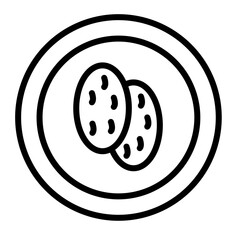 Shaobing Icon Ideal for Chinese Cuisine and Food Illustrations