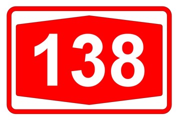 Illustration eines Autobahnschildes der Autobahn 138 in der Schweiz	