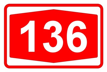 Illustration eines Autobahnschildes der Autobahn 136 in der Schweiz	